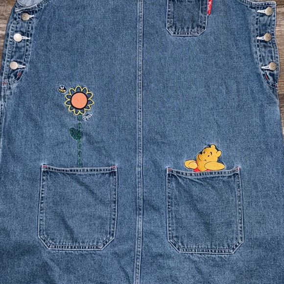 Vintage Denim Pooh (Disney) Sleeveless Dress with Embroidery. - Picture 5 of 11